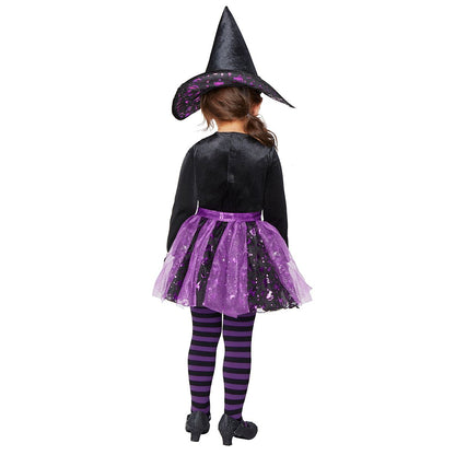 Toddler Fancy Witch Costume BLACK AND PURPLE