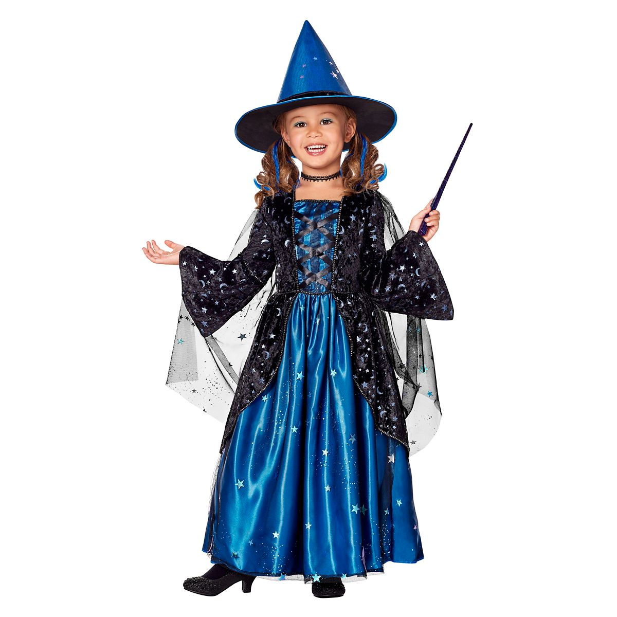 Toddler Starlight Witch Costume BLACK AND  BLUE