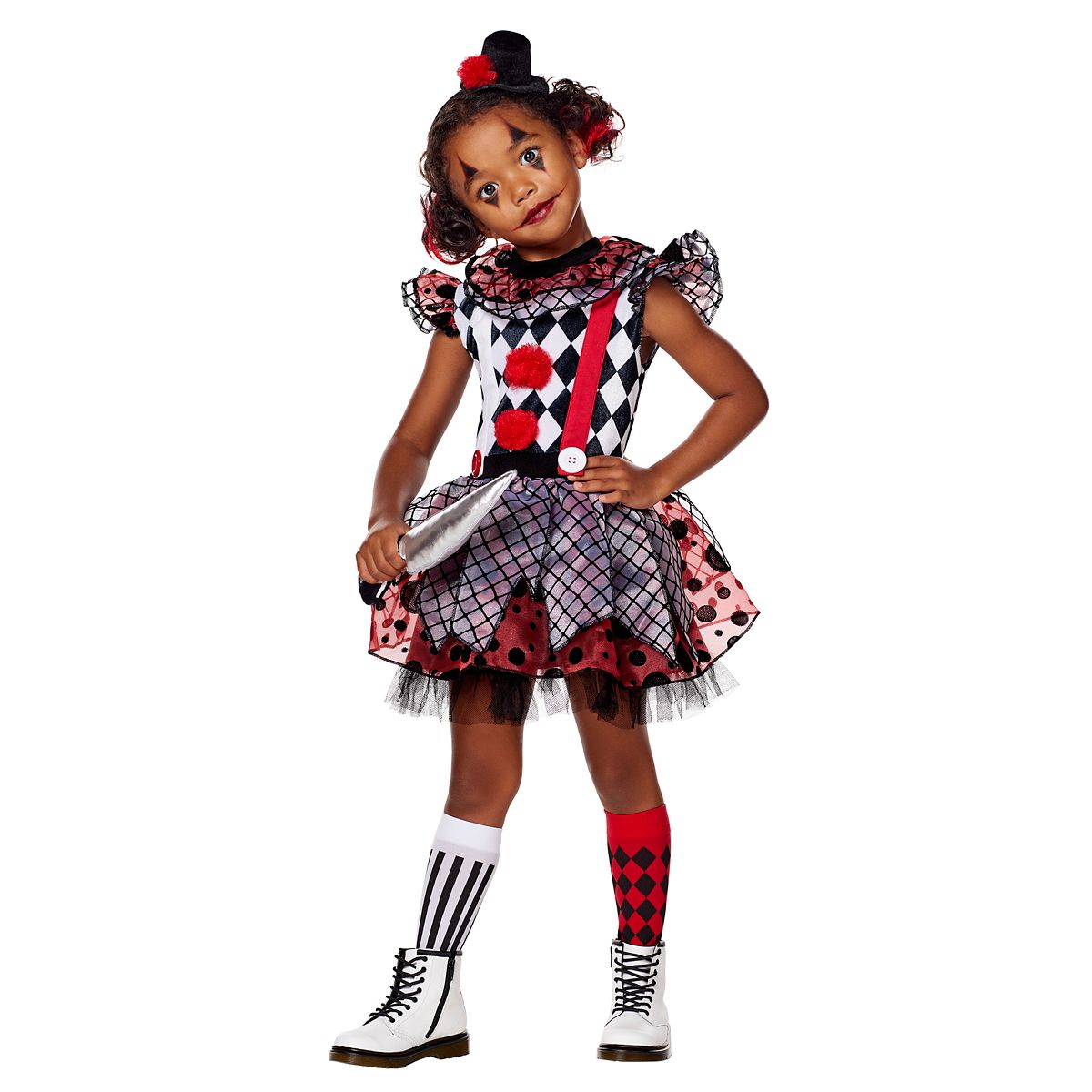 Toddler Twisted Clown Costume RED/WHITE/BLACK