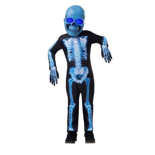 Toddler Blue X-Ray Skeleton Costume BLACK AND  BLUE