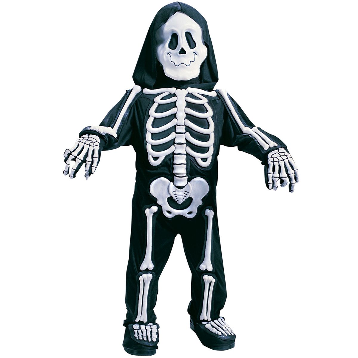 Toddler Totally Skelebones One Piece Costume WHITE