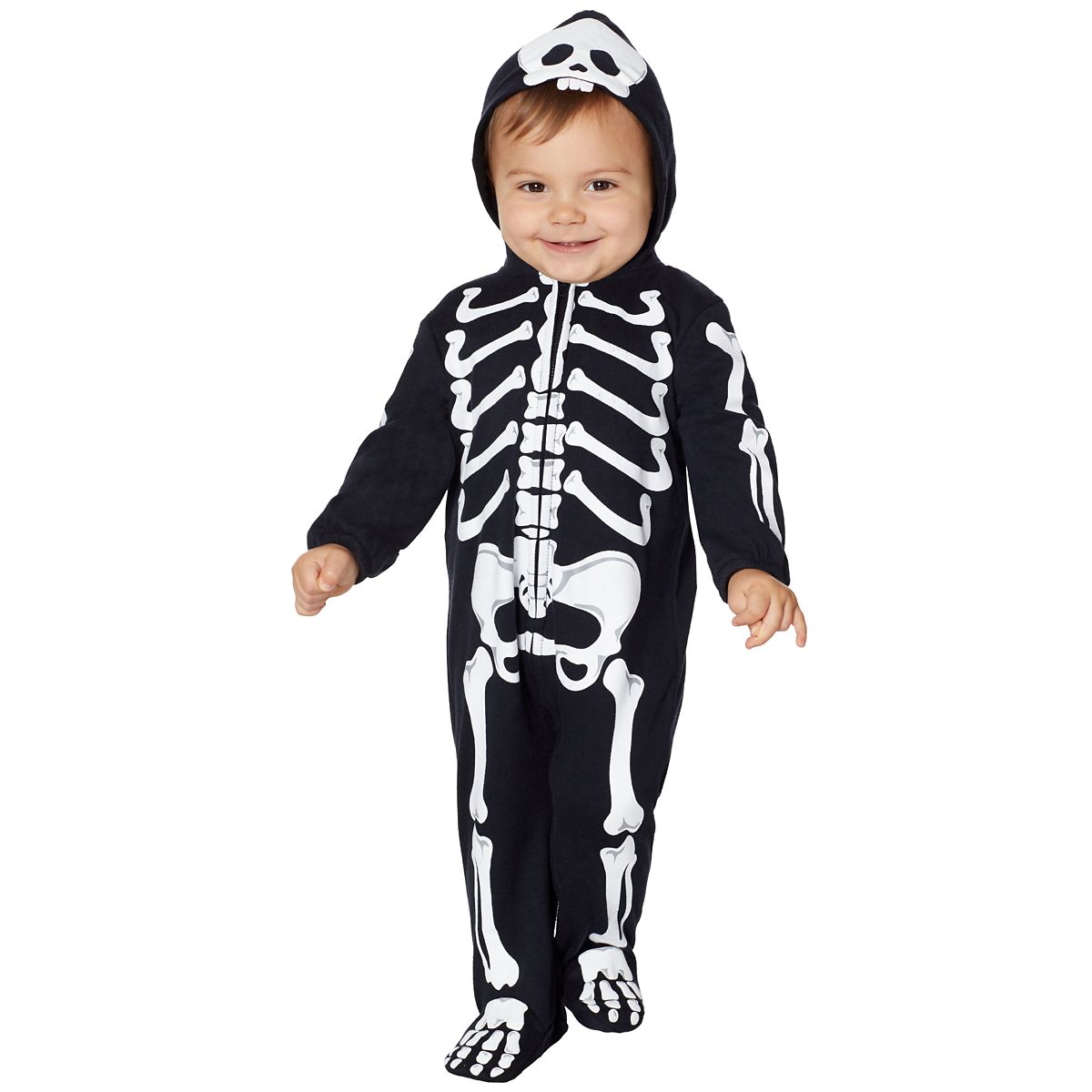 Toddler Skeleton Coveralls BLACK