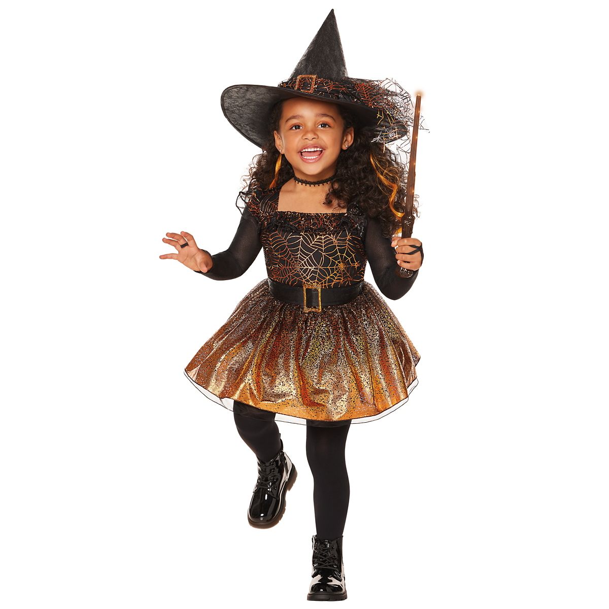 Toddler Mischief Witch Costume BLACK AND ORANGE