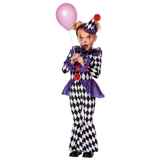 Toddler Funhouse Clown Costume BLACK AND WHITE