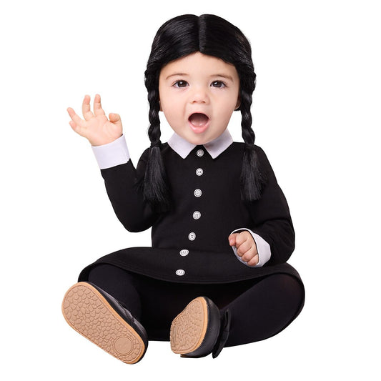Baby Wednesday Addams Costume - The Addams Family BLACK