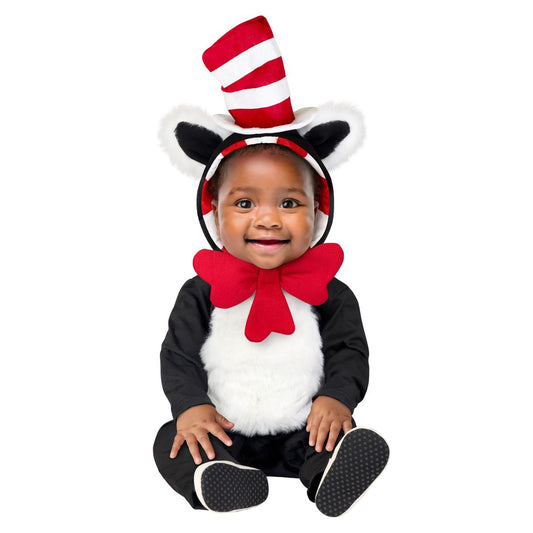 Baby Cat in the Hat Costume - Dr. Seuss BLACK AND WHITE