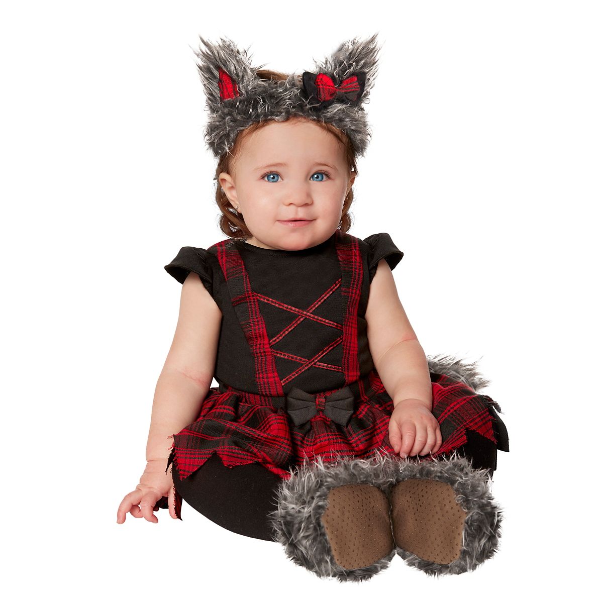 Baby Lil Wolf Costume RED/GREY