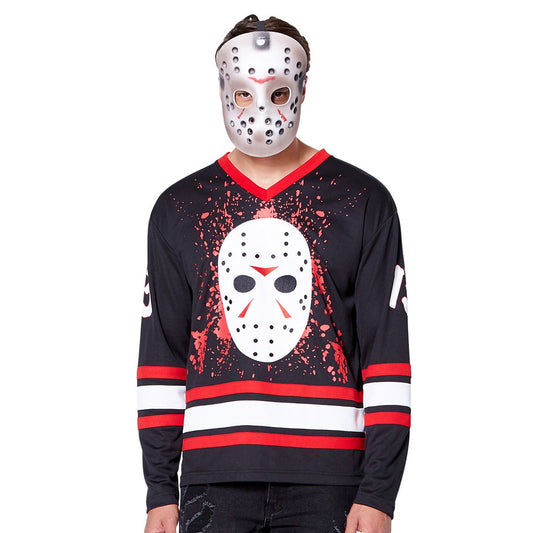 Jason Voorhees Plus Size Hockey Jersey - Friday the 13th BLACK