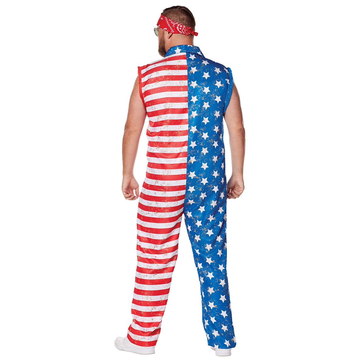 Adult Stars and Stripes Plus Size Jumpsuit Costume MULTI-COLOR