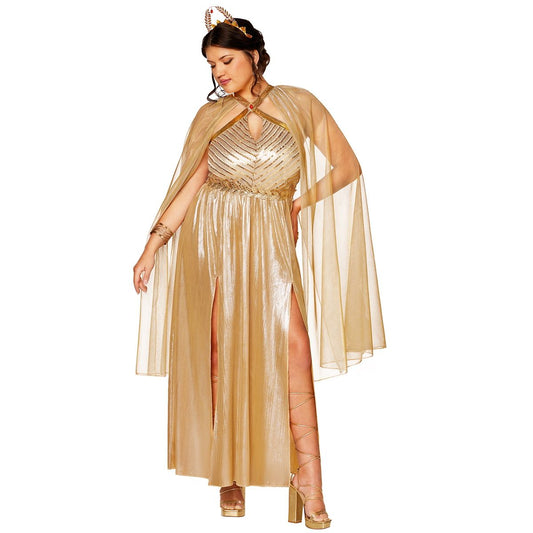 Adult Roman Goddess Plus Size Dress Costume - The Signature Collection GOLD