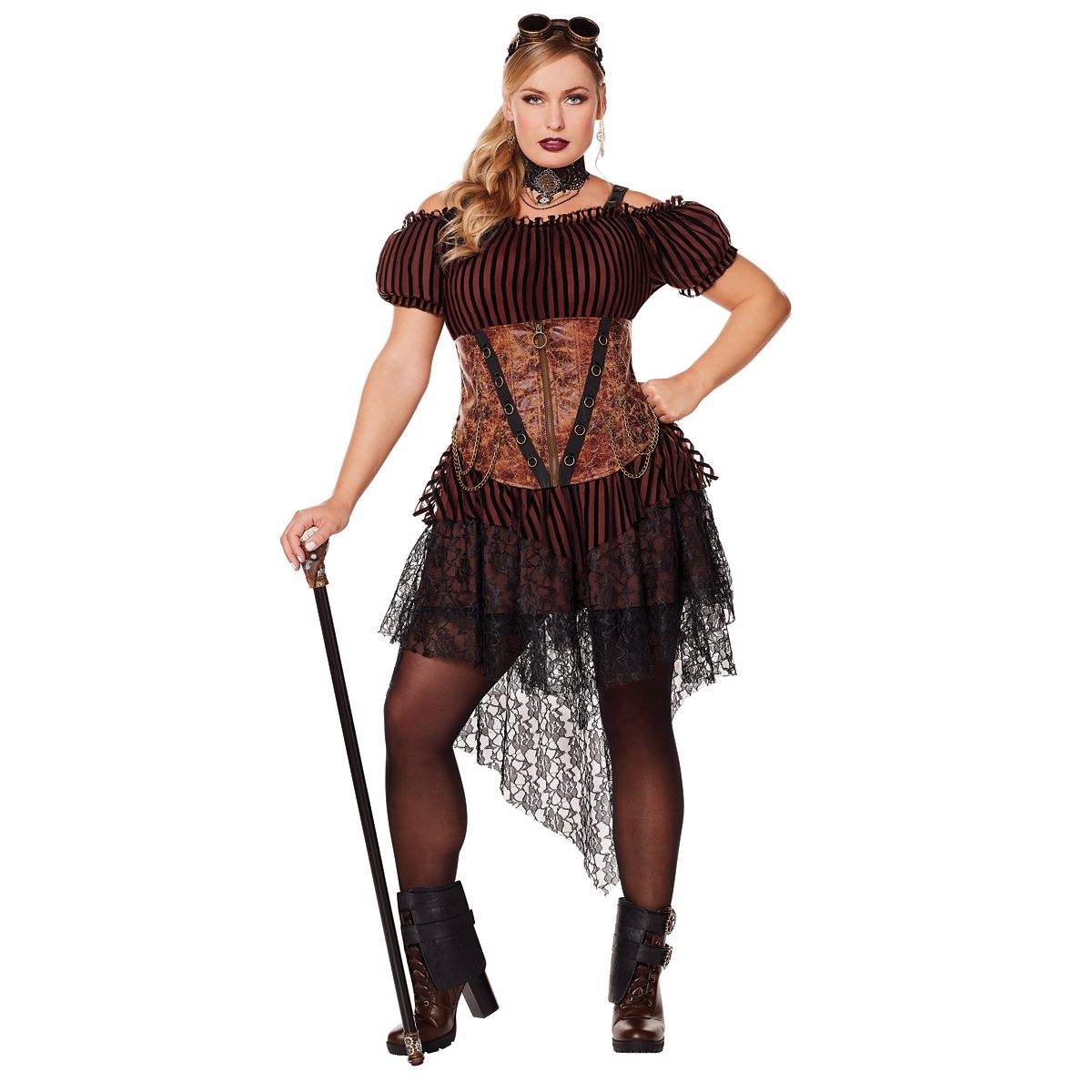 Adult Queen of Steampunk Plus Size Costume BLACK