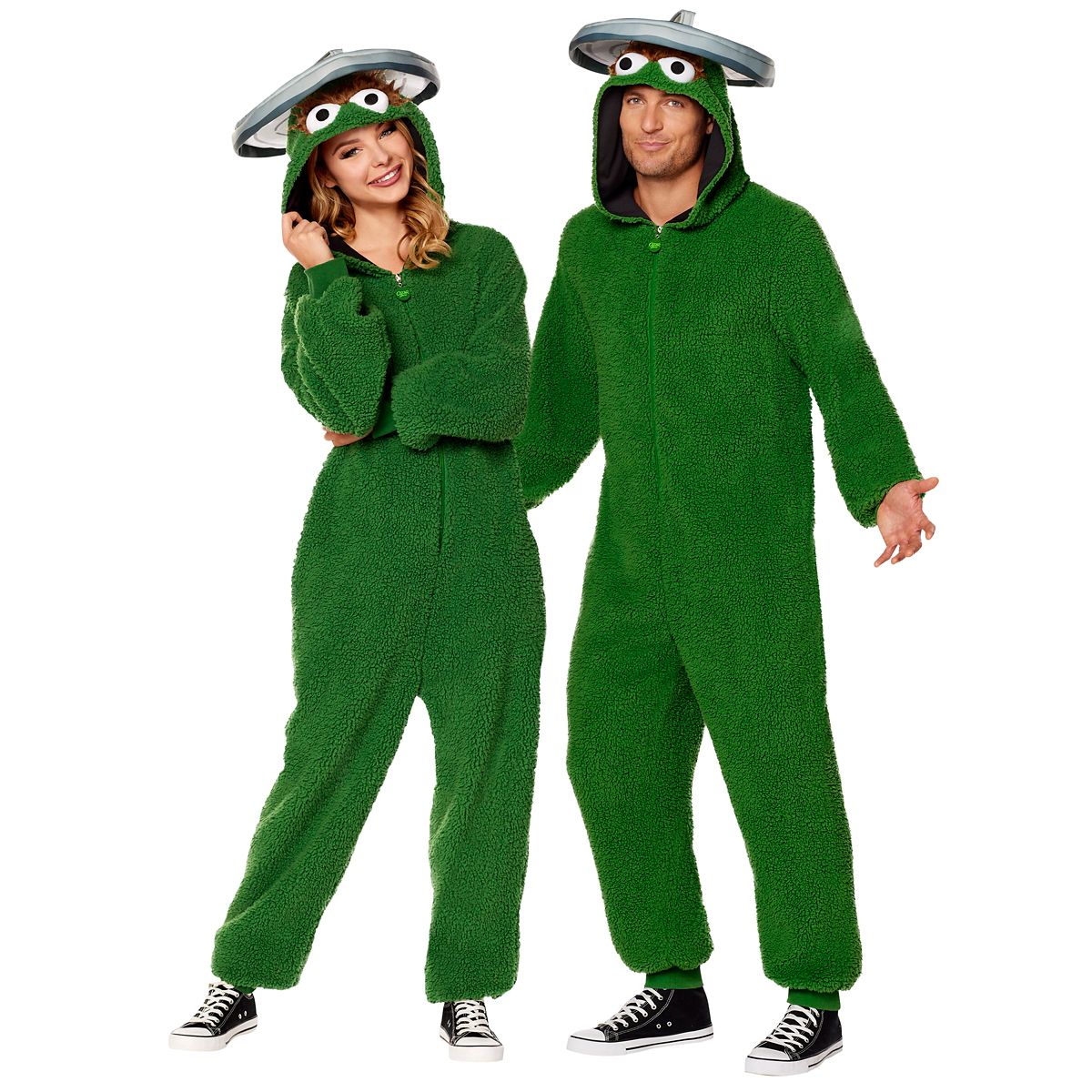 Adult Oscar the Grouch Jumpsuit Costume - Sesame Street GREEN