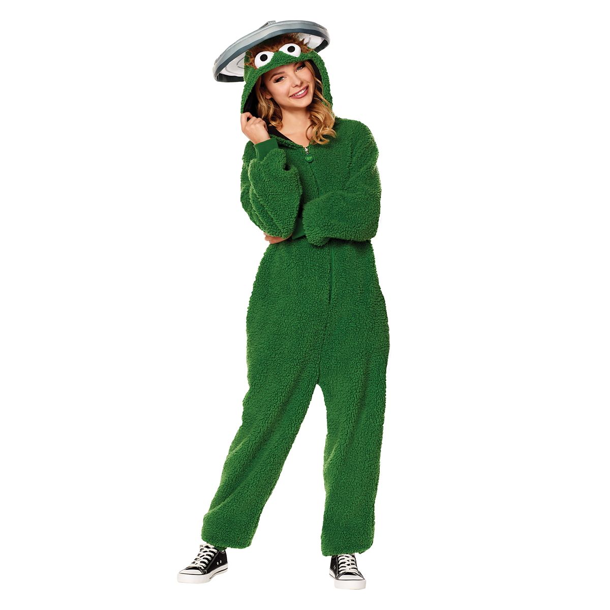 Adult Oscar the Grouch Jumpsuit Costume - Sesame Street GREEN