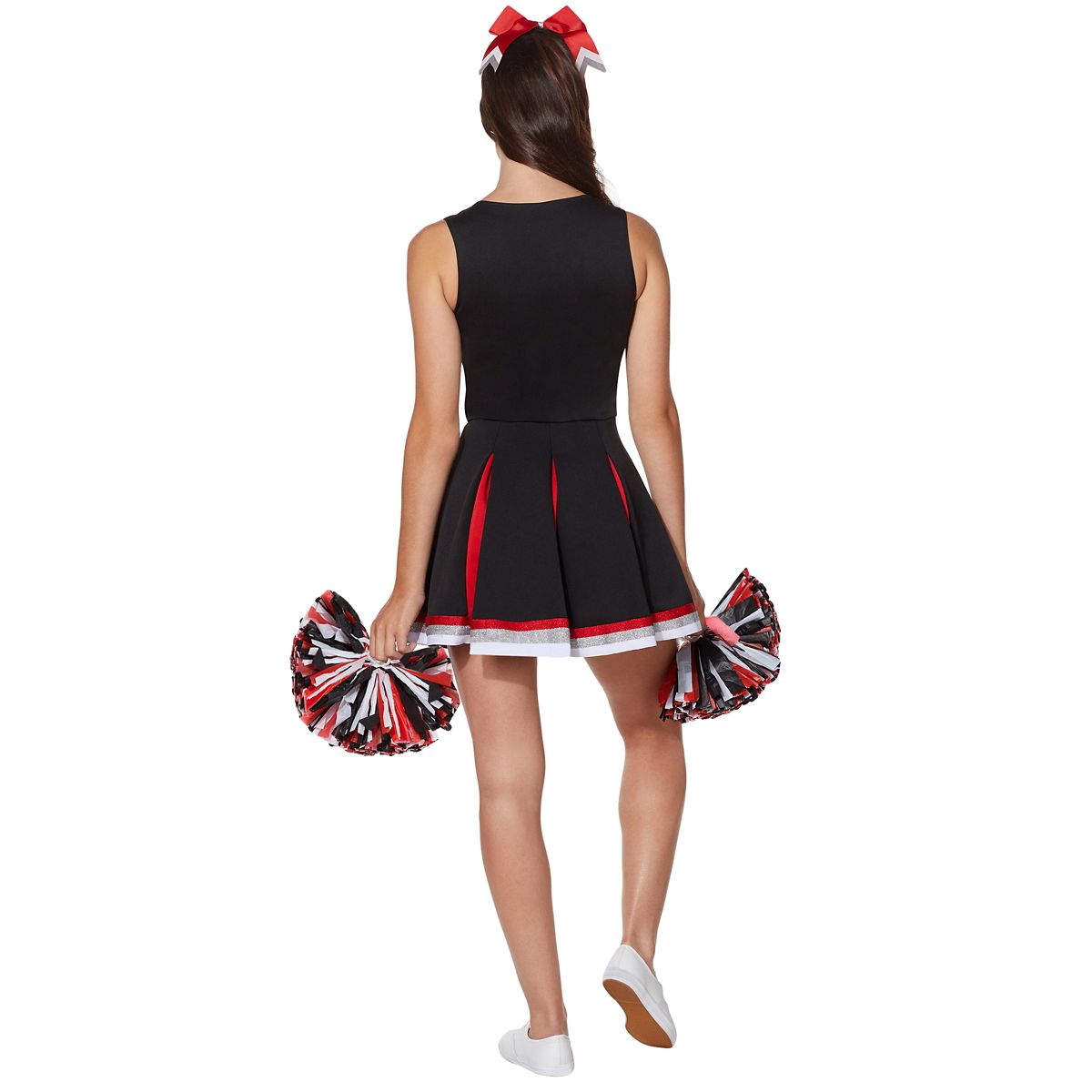 Adult Cheerleader Costume RED/WHITE/BLACK