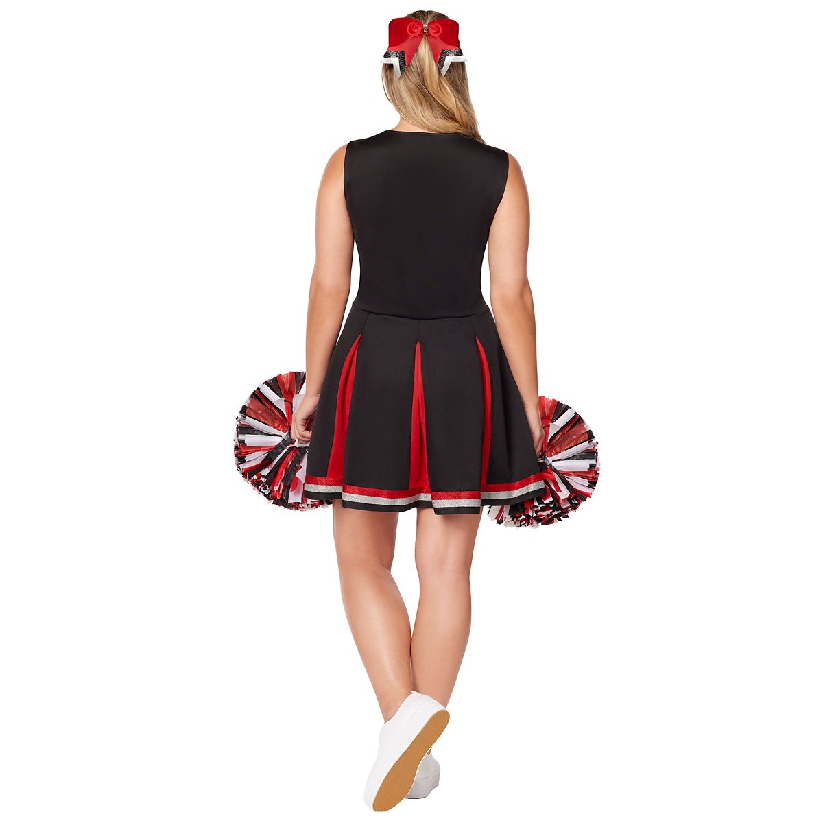 Adult Cheerleader Costume RED/WHITE/BLACK