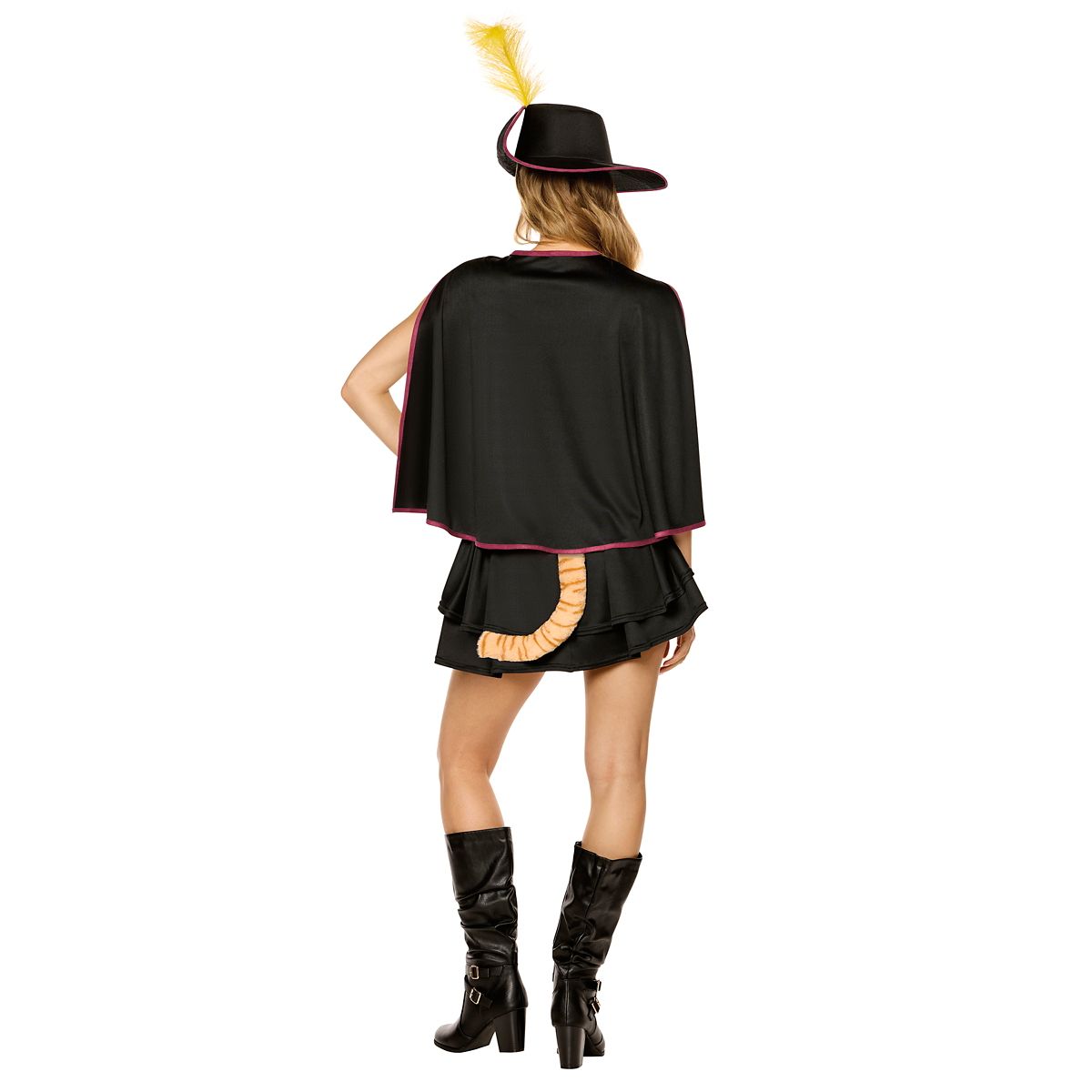 Adult Puss in Boots Dress Costume - Shrek BLACK AND ORANGE