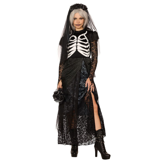 Adult Skeleton Bride Costume BLACK
