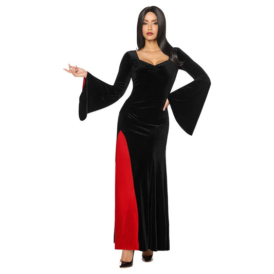 Adult Morticia Addams Dress Costume -  Wednesday BLACK