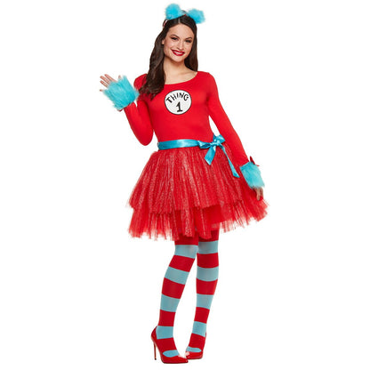 Adult Thing Tutu Dress Costume - Dr. Seuss RED