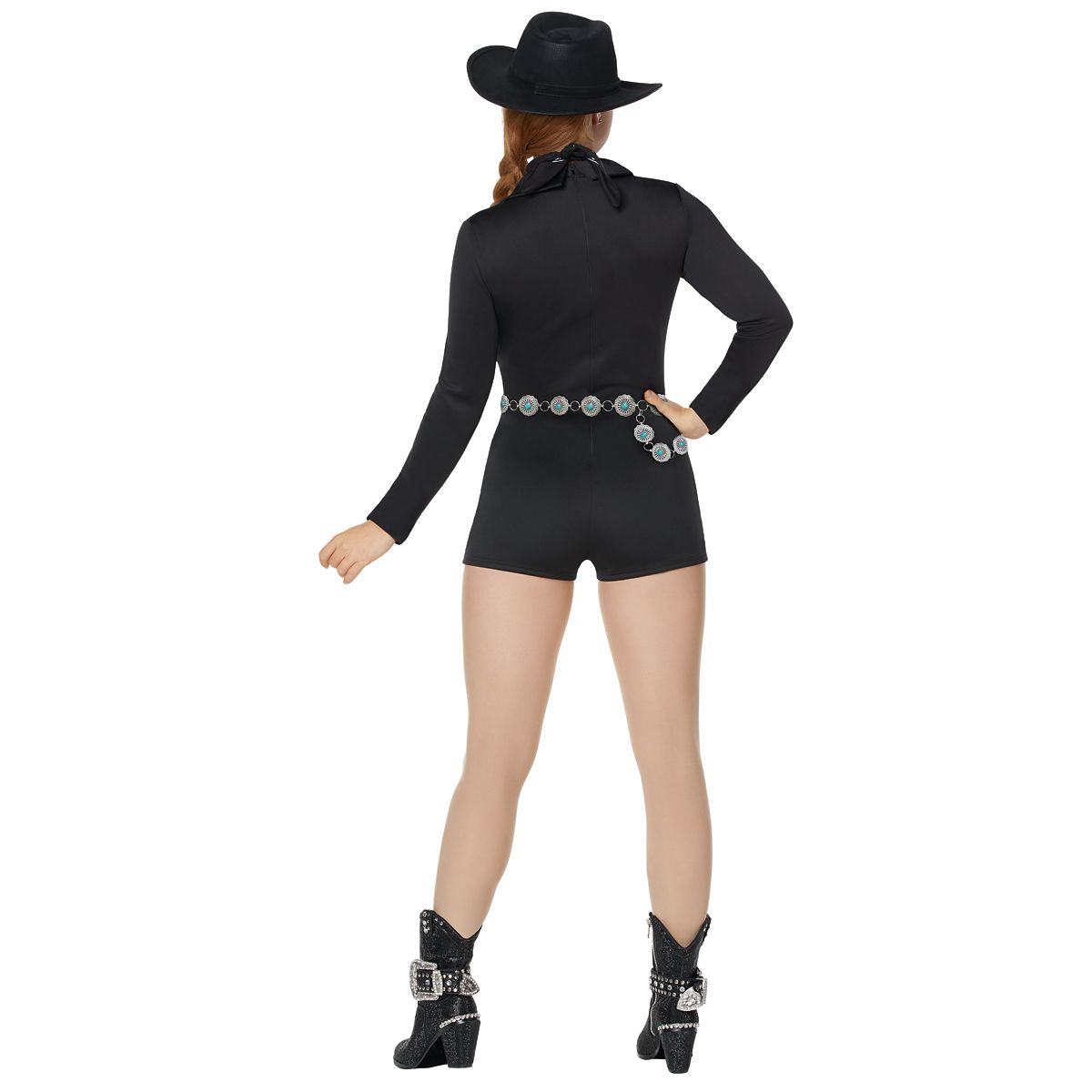 Adult Western Cutie Romper Costume BLACK