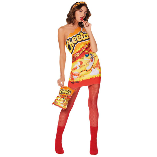 Adult Flamin' Hot Cheetos Dress Costume ORANGE