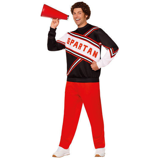 Adult Spartan Cheer Uniform Costume -  Saturday Night Live BLACK AND RED