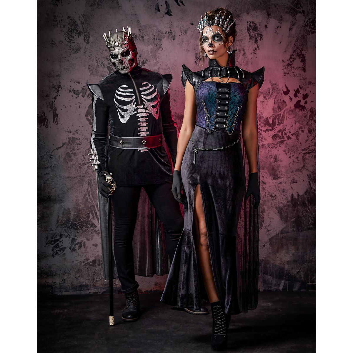 Adult Skeleton King Costume BLACK