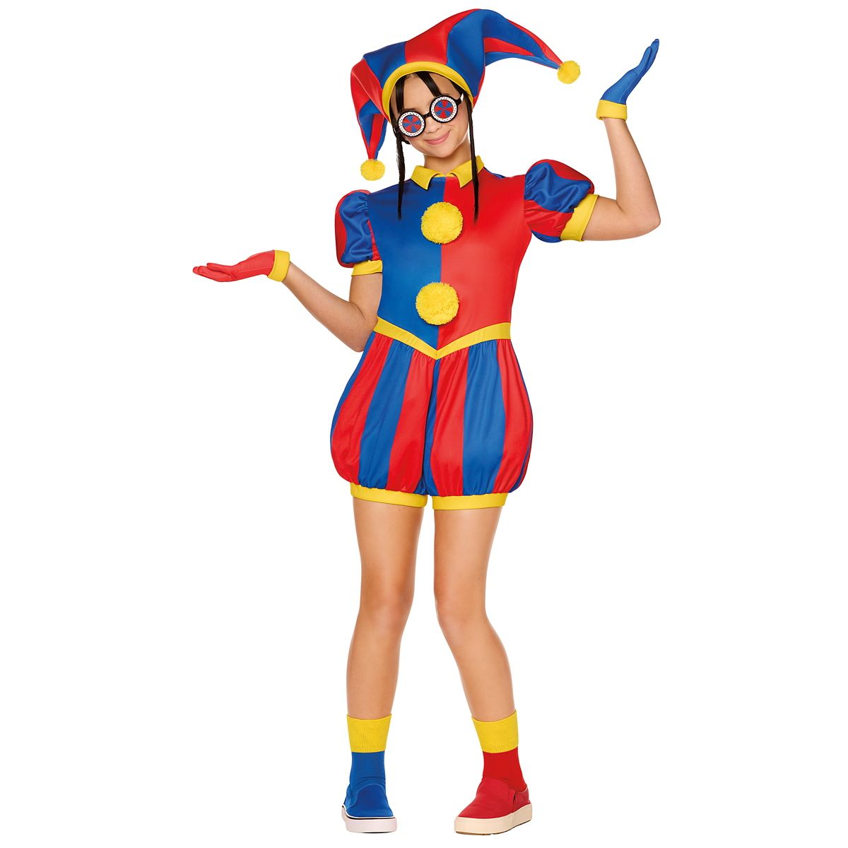 Kids Pomni Costume - The Amazing Digital Circus RED / BLUE