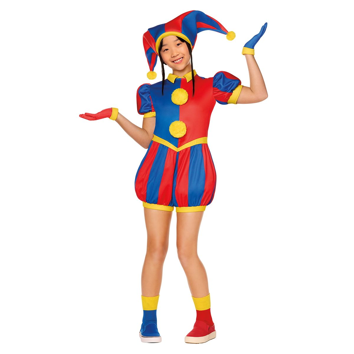 Kids Pomni Costume - The Amazing Digital Circus RED / BLUE