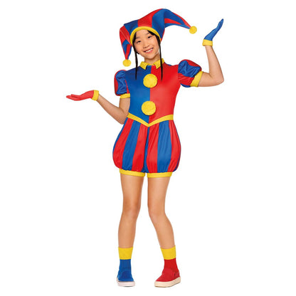 Kids Pomni Costume - The Amazing Digital Circus RED / BLUE