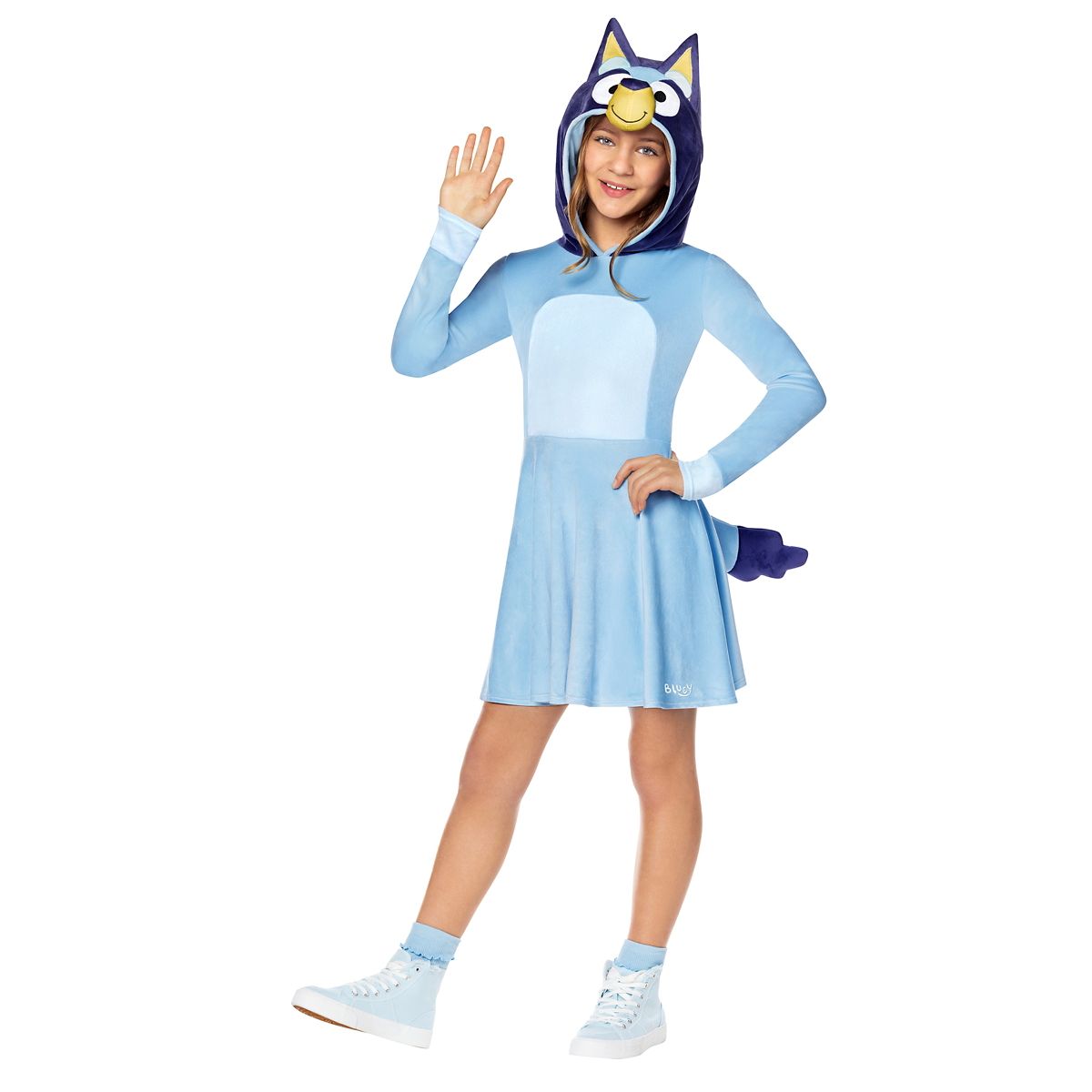 Kids Bluey Hooded Dress Costume BLUE