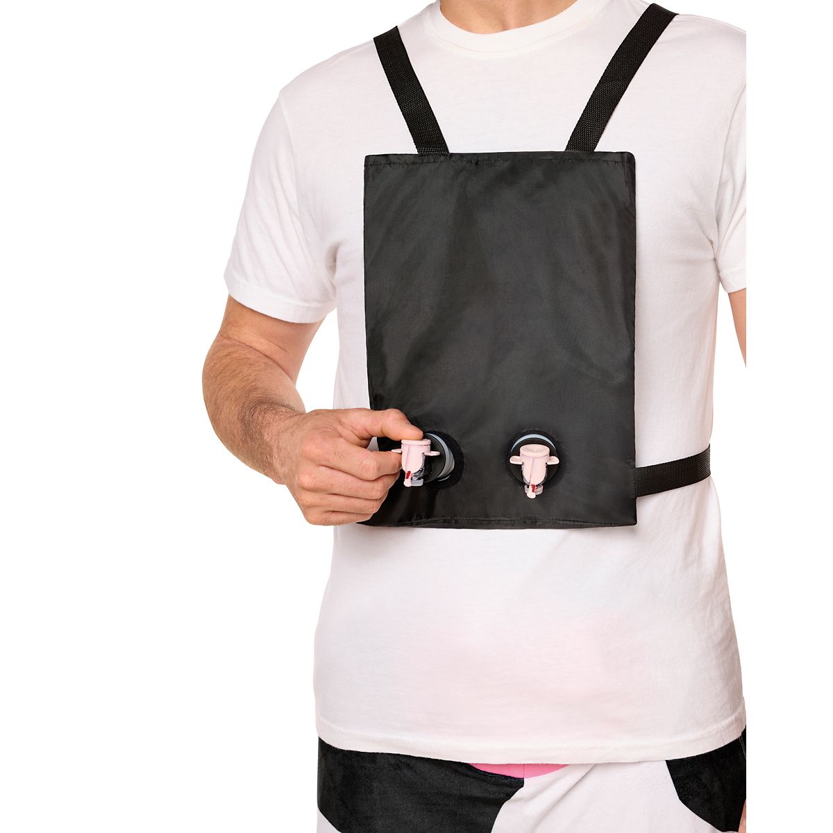 Adult Udderly Awesome Cow Jumpsuit Costume BLACK AND WHITE