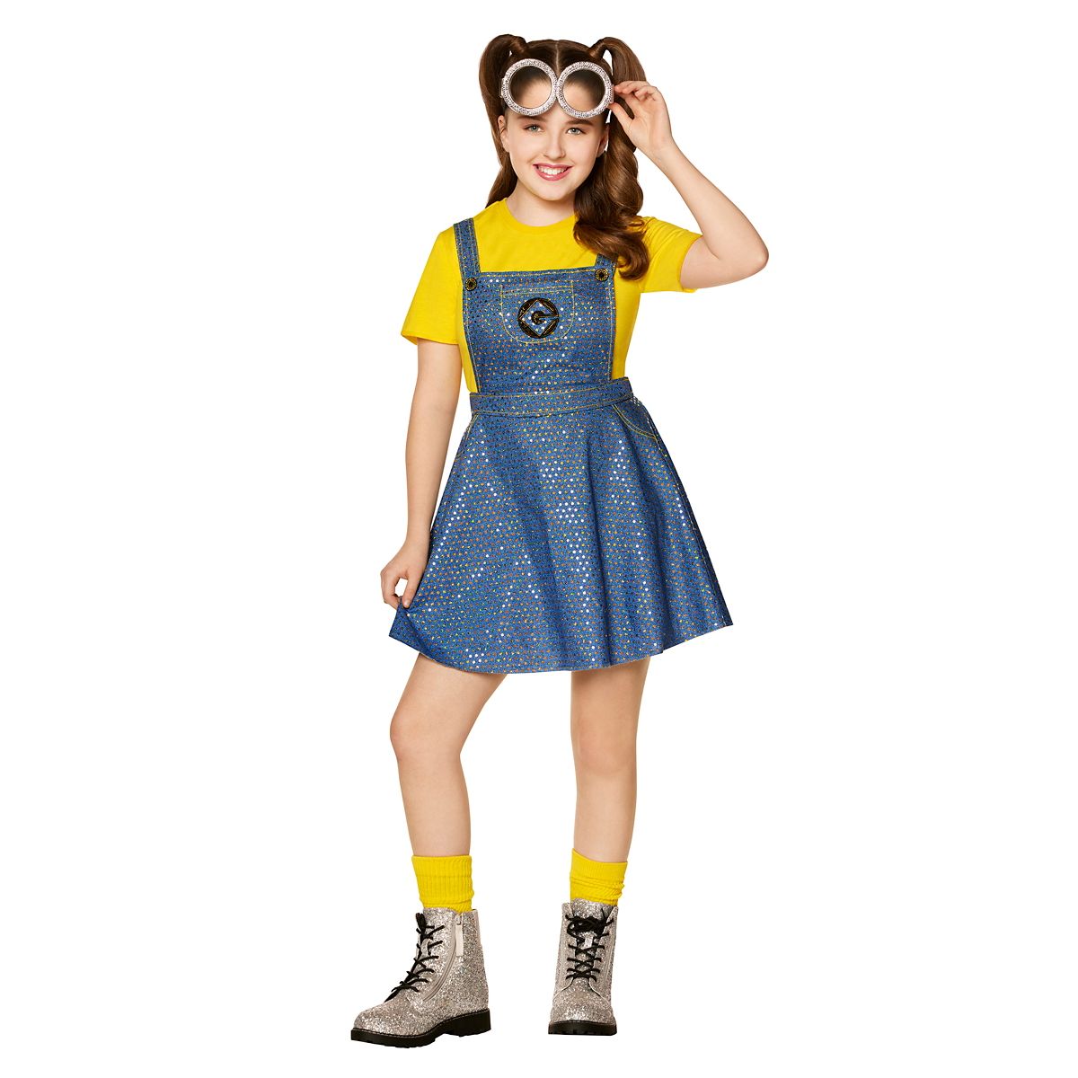 Kids Kevin Minion Bling Dress Costume BLUE/YELLOW