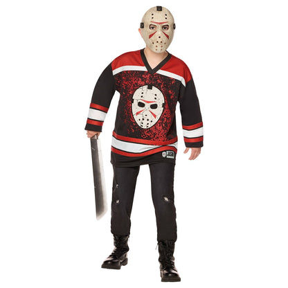 Kids Jason Jersey and Mask Costume Kit - Jason Universe BLACK AND RED