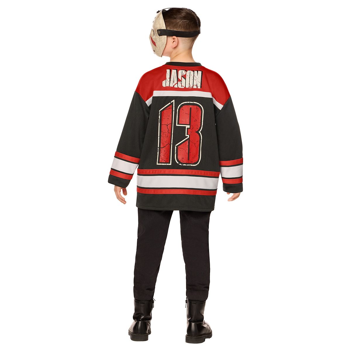 Kids Jason Jersey and Mask Costume Kit - Jason Universe BLACK AND RED