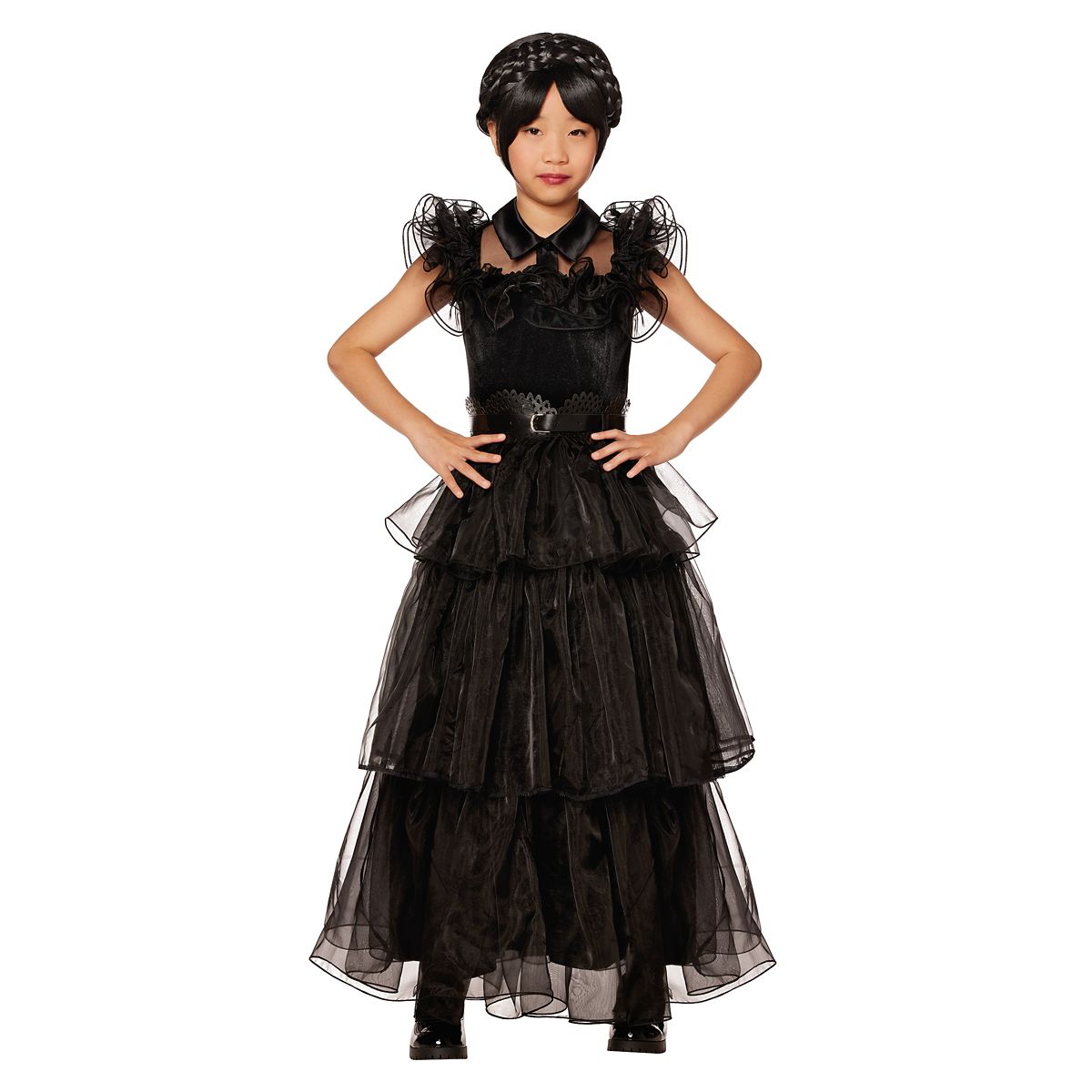 Kids Wednesday Addams Rave'N Dance Costume Deluxe BLACK