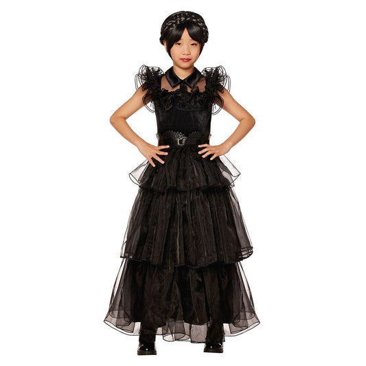 Kids Wednesday Addams Rave'N Dance Costume Deluxe BLACK