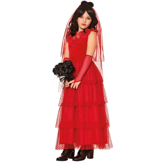 Kids Bride Lydia Dress Costume - Beetlejuice RED