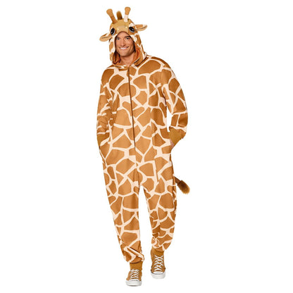 Adult Giraffe Jumpsuit Costume BROWN