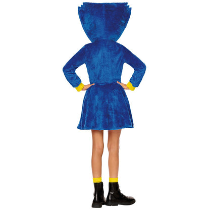 Kids Huggy Wuggy Hooded Dress Costume - Poppy Playtime BLUE