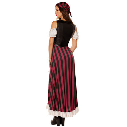 Adult Pirate Wench Costume BLACK AND RED