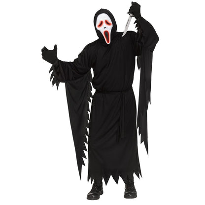 Adult Light-Up Ghost Face Costume BLACK