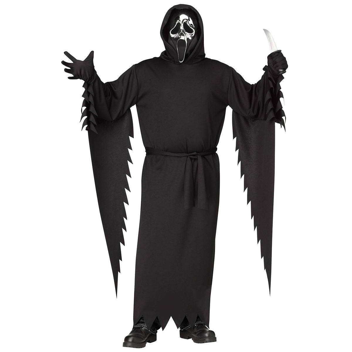 Adult Chrome Ghost Face Costume BLACK