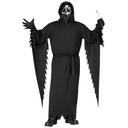 Adult Chrome Ghost Face Costume BLACK