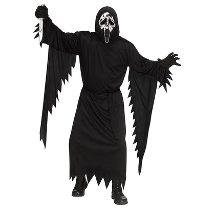 Adult Chrome Ghost Face Costume BLACK