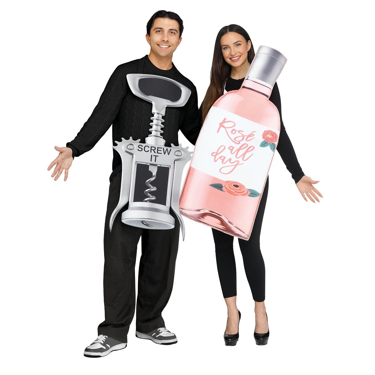 Adult Wine and Corkscrew Costume MULTI-COLOR