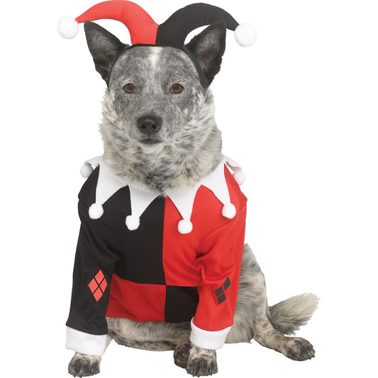 Harley Quinn Pet Costume - DC Villains BLACK AND RED