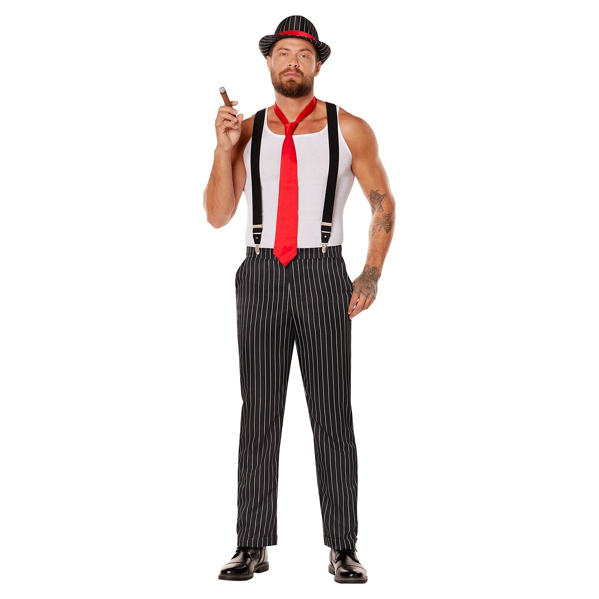 Adult Roaring 20s Gangster Costume Kit BLACK AND WHITE