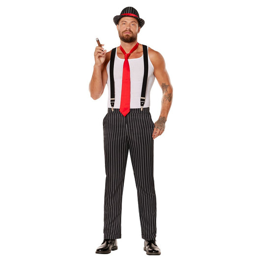 Adult Roaring 20s Gangster Costume Kit BLACK AND WHITE