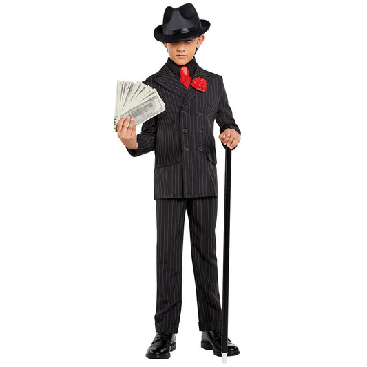 Kids Gangster Suit Costume BLACK AND WHITE